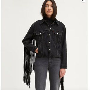 Levi's® Premium - EX-BOYFRIEND - FRINGE TRUCKER JACKET - Sz M